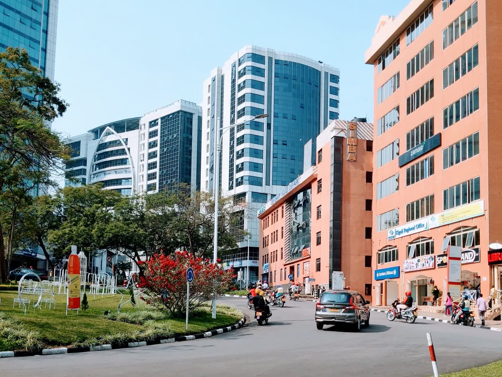 Modern high-rise buildings in central Kigali